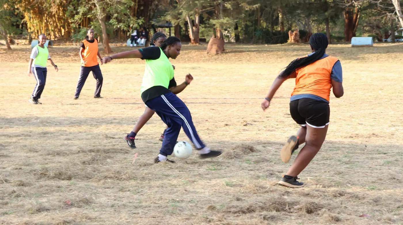 Players challenging for the ball
